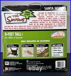 The Simpsons Santa Homer 8 Ft Airblown Inflatable 2004 Gemmy Xmas Light Up WORKS