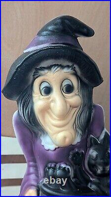 Trick or Treat Witch with Cauldron, Cat & Bat! Indoor/Outdoor GFP Blow Mold