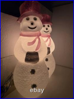 Union Products Christmas Snowman Purple Blow Mold 22 Holiday Decor x2 Lights