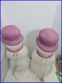 Union Products Christmas Snowman Purple Blow Mold 22 Holiday Decor x2 Lights Union Products Christmas Snowman Purple Blow Mold 22 Holiday Decor x2 Lights