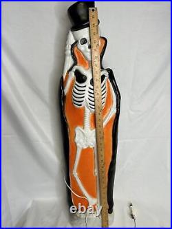 Union Products Don Featherstone Blow Mold Skeleton Tombstone Halloween Light Up