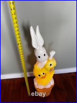 Union Products Don Featherstone Happy Easter Basket Bunny, Duck, Chick Blow Mold