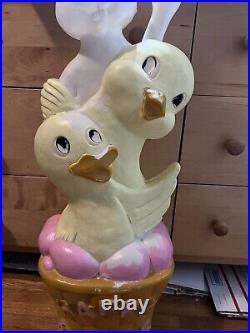 Union Products Don Featherstone Happy Easter Basket Bunny, Duck, Chick Blow Mold