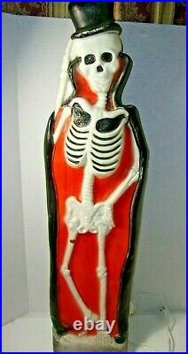 Union Products Halloween Blow Mold Lighted Skeleton with Tombstone Local Pick up