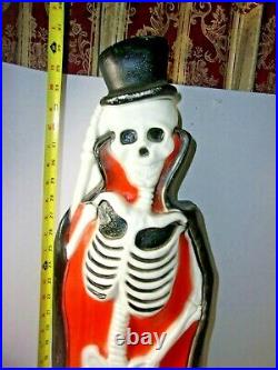 Union Products Halloween Blow Mold Lighted Skeleton with Tombstone Local Pick up