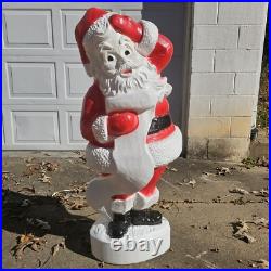 Union Santa Claus Lighted Blow Mold 44 Inch Christmas Holiday Outdoor Decor VTG