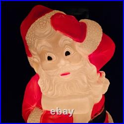 Union Santa Claus Lighted Blow Mold 44 Inch Christmas Holiday Outdoor Decor VTG