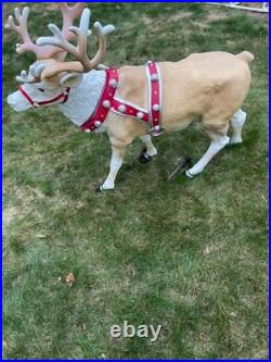 Used 4.5ft. Blow mold Reindeer with Antlers LED Lights Home Depot Accents