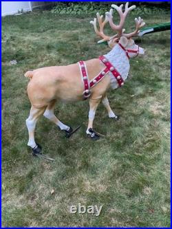 Used 4.5ft. Blow mold Reindeer with Antlers LED Lights Home Depot Accents