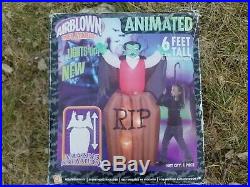 VIDEO Gemmy Airblown Inflatable Vampire Dracula Pop Up Coffin Animated Halloween