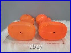 VINTAGE 14 PUMPKIN WITCH BLACK CAT HALLOWEEN BLOW MOLD lot 2 retro decor
