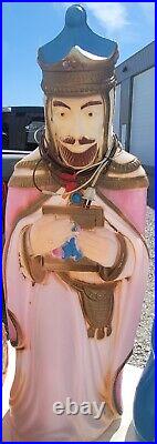 VINTAGE EMPIRE 8 Piece Blow Mold Nativity Scene In Great Condition