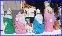 VINTAGE EMPIRE 8 Piece Blow Mold Nativity Scene In Great Condition