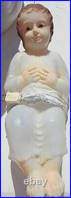 VINTAGE EMPIRE 8 Piece Blow Mold Nativity Scene In Great Condition
