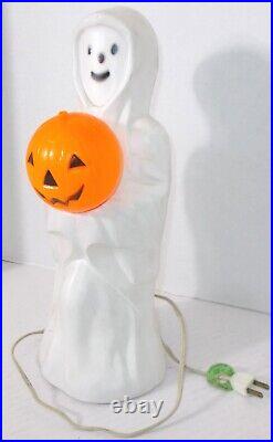 VINTAGE EMPIRE HALLOWEEN SMILING GHOST with PUMPKIN JOL 14 PLASTIC BLOW MOLD #2