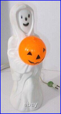 VINTAGE EMPIRE HALLOWEEN SMILING GHOST with PUMPKIN JOL 14 PLASTIC BLOW MOLD #2