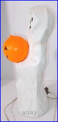 VINTAGE EMPIRE HALLOWEEN SMILING GHOST with PUMPKIN JOL 14 PLASTIC BLOW MOLD #2