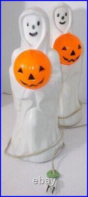 VINTAGE EMPIRE HALLOWEEN SMILING GHOST with PUMPKIN JOL 14 PLASTIC BLOW MOLD #2