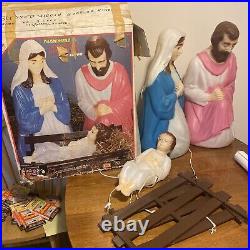 VINTAGE MARY, JOSEPH & BABY JESUS NATIVITY BLOW MOLDS EMPIRE With BOX