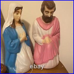 VINTAGE MARY, JOSEPH & BABY JESUS NATIVITY BLOW MOLDS EMPIRE With BOX