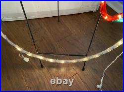 VINTAGE SUPER RARE MR CHRISTMAS SNOWMAN 48x33 CHRISTMAS LIGHT SCULPTURE WithSTAND