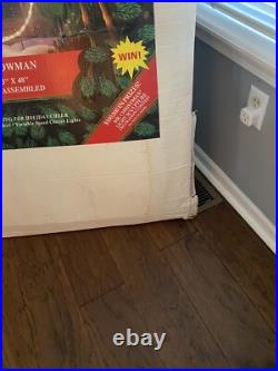 VINTAGE SUPER RARE MR CHRISTMAS SNOWMAN 48x33 CHRISTMAS LIGHT SCULPTURE WithSTAND