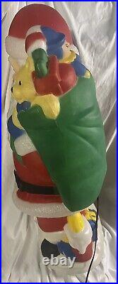 VINTAGE TPI WAVING SANTA CLAUS WithPRESENTS 40 LIGHTED BLOW MOLD