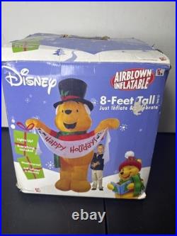 VTG 2004 Gemmy Disney Winnie The Pooh Happy Holidays 8ft Airblown Inflatable