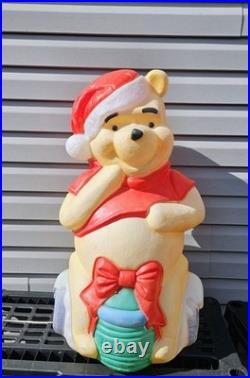 VTG 33 Winnie The Pooh Santa Hat Honey Pot Disney Christmas Blow Mold