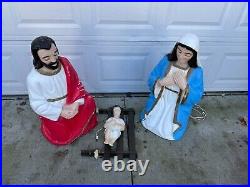 VTG 4 Piece Illuminated Empire Blow Mold Set Nativity Scene Xmas Décor HTF
