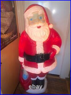 VTG 5ft 60in Santa Claus Blowmold Christmas Yard Decoration Display