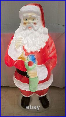 VTG Blow Mold Santa 42 Tall Empire USA Christmas Stocking Toys Outdoor Decor