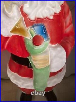 VTG Blow Mold Santa 42 Tall Empire USA Christmas Stocking Toys Outdoor Decor