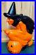 VTG Blow Mold Witch Pumpkin on Broom Light 20 Halloween Don Featherstone