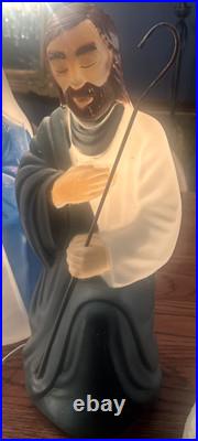 VTG Empire Blow Mold Nativity 10 Piece 17-22 Christmas Light +Angel Blow Mold