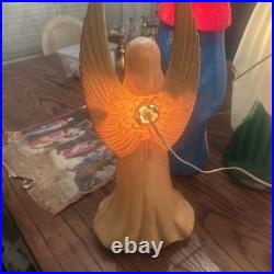 VTG Empire Blow Mold Nativity 10 Piece 17-22 Christmas Light +Angel Blow Mold