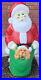 VTG Empire? Blow Mold Santa Claus withToy Sack? & Puppy 46 Tall? Blue Eyes USA