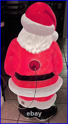 VTG Empire? Blow Mold Santa Claus withToy Sack? & Puppy 46 Tall? Blue Eyes USA