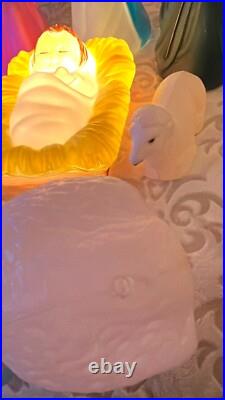 VTG Empire Nativity Set 10 Piece 17-22 Christmas Lighted Blow Mold Working Read