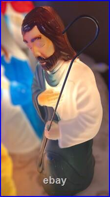 VTG Empire Nativity Set 10 Piece 17-22 Christmas Lighted Blow Mold Working Read