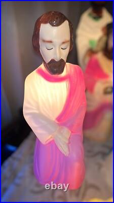 VTG Empire Nativity Set 10 Piece 17-22 Christmas Lighted Blow Mold Working Read