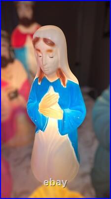 VTG Empire Nativity Set 10 Piece 17-22 Christmas Lighted Blow Mold Working Read