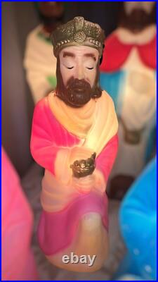 VTG Empire Nativity Set 10 Piece 17-22 Christmas Lighted Blow Mold Working Read