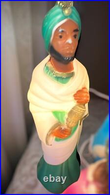 VTG Empire Nativity Set 10 Piece 17-22 Christmas Lighted Blow Mold Working Read