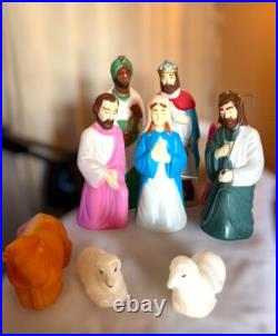 VTG Empire Nativity Set 10 Piece 17-22 Christmas Lighted Blow Mold Working Read