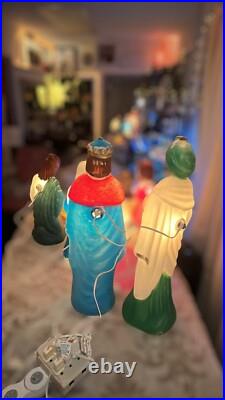 VTG Empire Nativity Set 10 Piece 17-22 Christmas Lighted Blow Mold Working Read