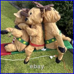 VTG Gemmy 2008 Christmas Teeter Totter Santa & Reindeer With Box RARE Works! Read