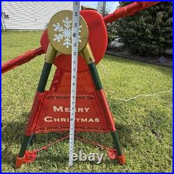 VTG Gemmy 2008 Christmas Teeter Totter Santa & Reindeer With Box RARE Works! Read