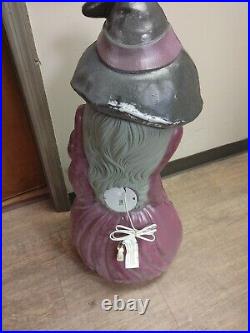 VTG General Foam 34 Witch With Cauldron Cat Bat Halloween Blow Mold Yard Decor