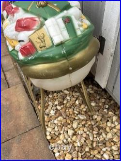 VTG General Foam Plastics Blow Mold Santa in Sleigh withReindeer @READ@ NO SHIP